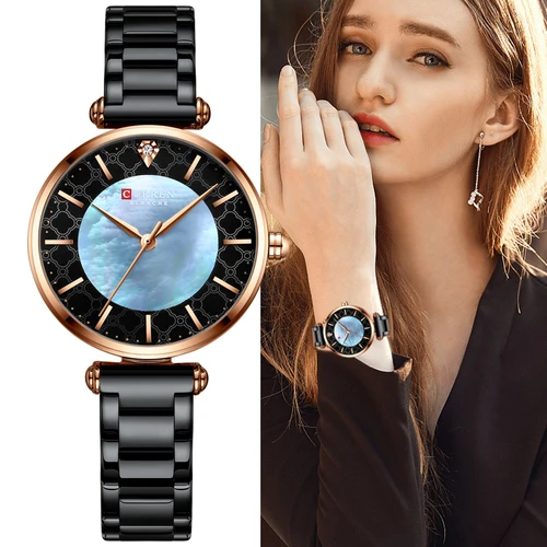 Imagen 1 del producto CURREN-Reloj de pulsera de acero para mujer, cronógrafo creativo, resistente al agua, marca superior, nuevo