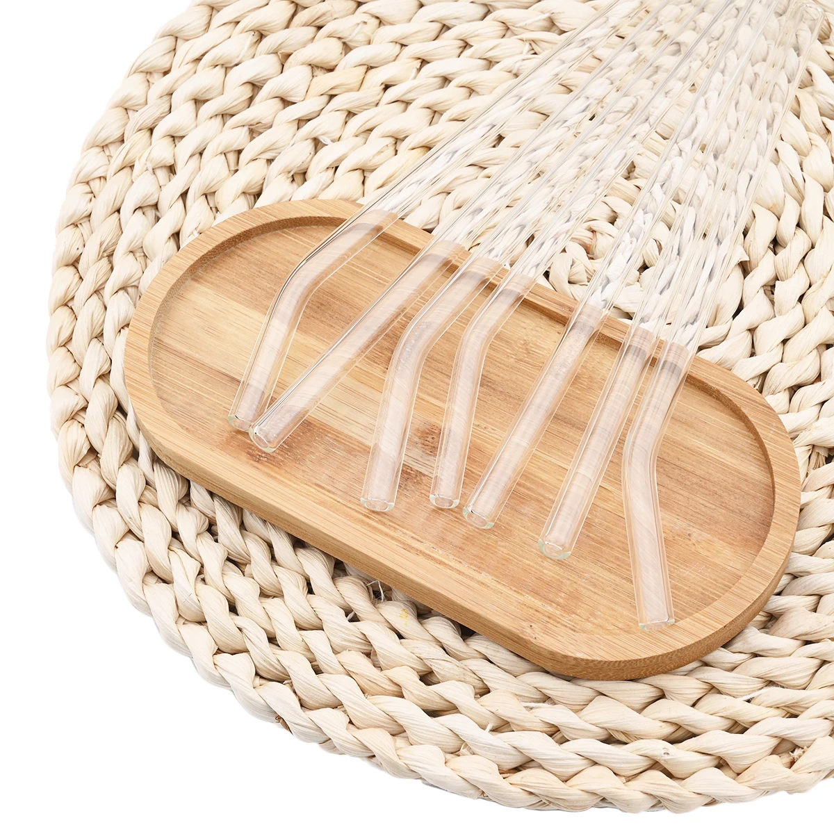 Stroh-Set aus Borosilikatglas, wiederverwendbar, umweltfreundlich, Trinkhalm für Smoothies, Cocktails, Barzubehör, Strohhalme mit Bürste – Detail 1
