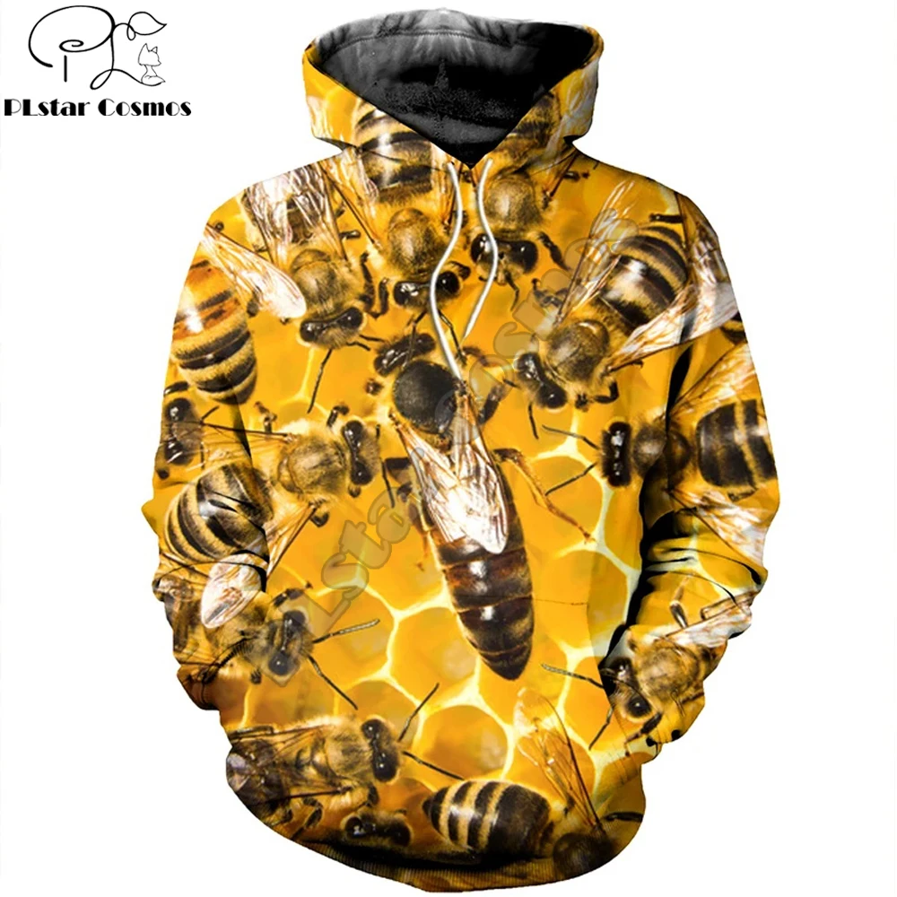 

3D Printed Bee Keeper Hoodie and Sweatshirt Pure Raw Honey Harajuku Fashion Men hoodies Unisex Casual Jacket pullover DW0003