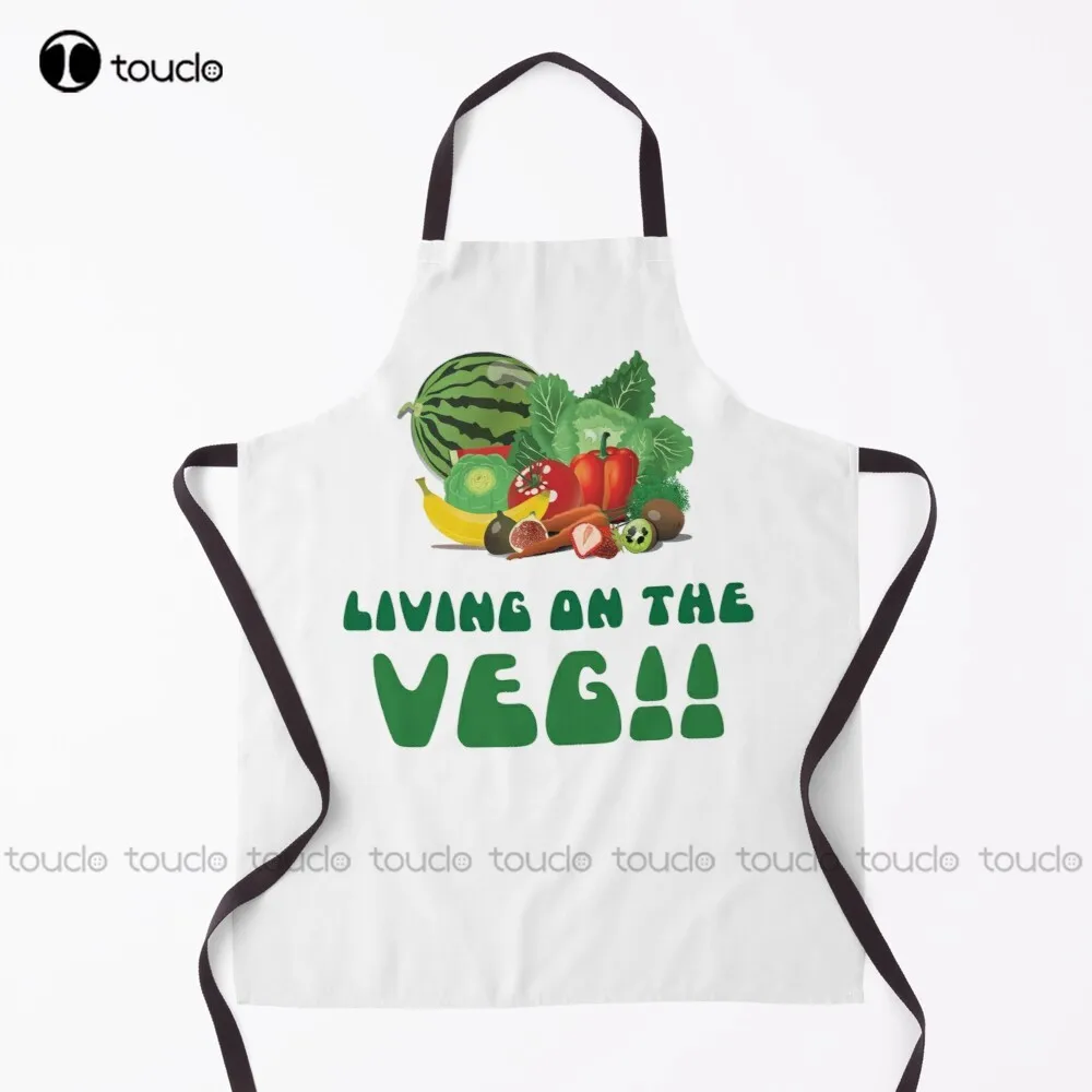 New Living On The Veg Vegan Power, Vegan, Veganism Apron Hairstylist Aprons For Women Unisex