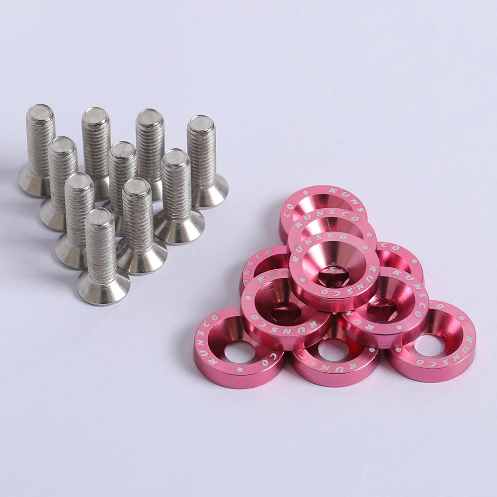 Aluminium M6 Fender Scheiben und Bolzen Kennzeichen Rahmen Washer Schrauben Für Honda Nissan Bmw 10 Teile/paket