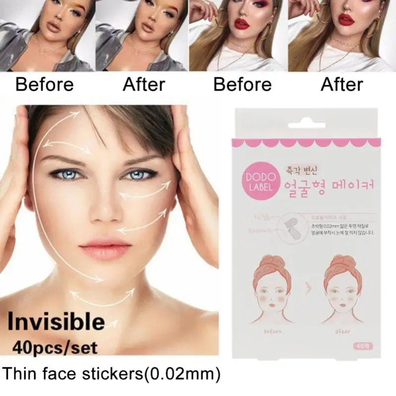 40Pcs/Bag Invisible Thin Face Stickers Facial Line Wrinkle Sagging Skin V-Shape Face Lift Beauty Face Lift Tools