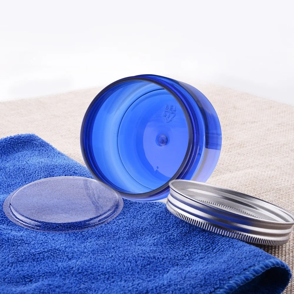 10 stücke Kunststoff Jar Blau Kosmetische Behälter mit Aluminium Kappe Lotion Creme Box Deckel Topf Refill Leere Navy Flasche 50g 100g 150g