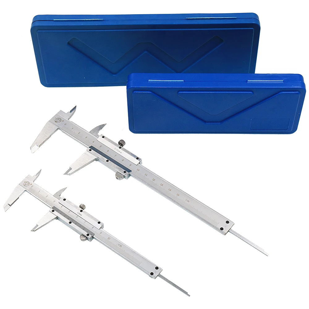 Professional Vernier Caliper Stainless Steel Hardened Chromeplated Metric100mm/150mm Precision0.02mm for Outside/Inside/Depth