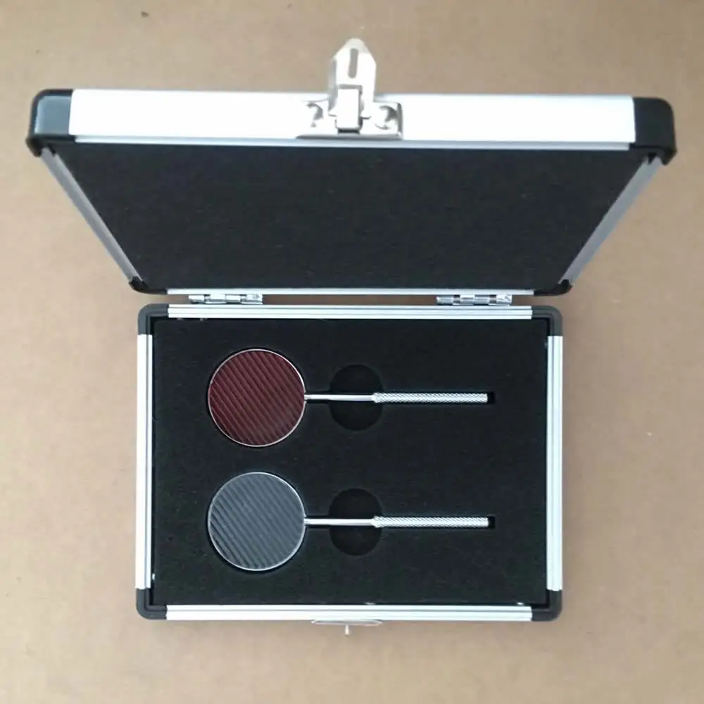 Maddox-Étui pour délit de test, avec filtre rouge et ligne de bande, mesure raffinée optométrique, longueur de poignée 68mm, 2 pièces