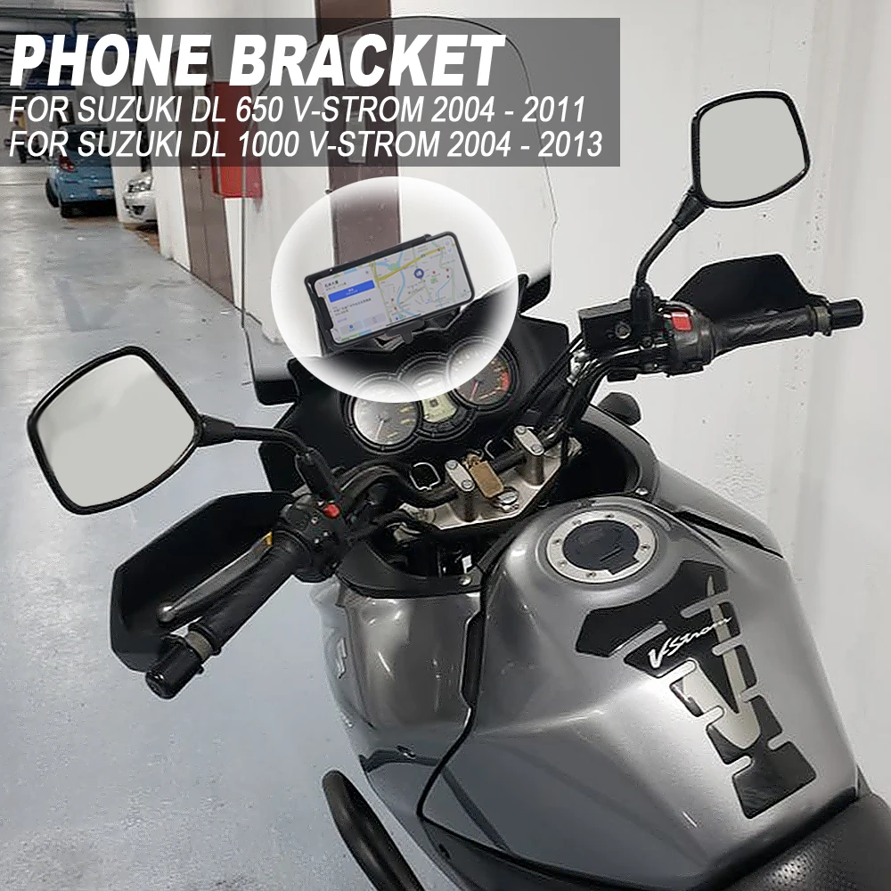 NEW Motorcycle Front Stand Holder For SUZUKI V-strom 650 1000 DL 1000 650 Vstrom Smartphone Phone GPS Navigaton Plate Bracket