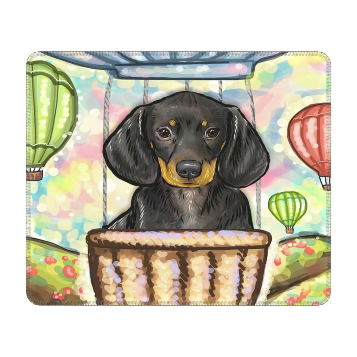 Dachshund Hot Air Balloon Mouse Pad Non-Slip Rubber Gamer Mousepad Accessories Badger Wiener Sausage Dog Computer Desk Mat