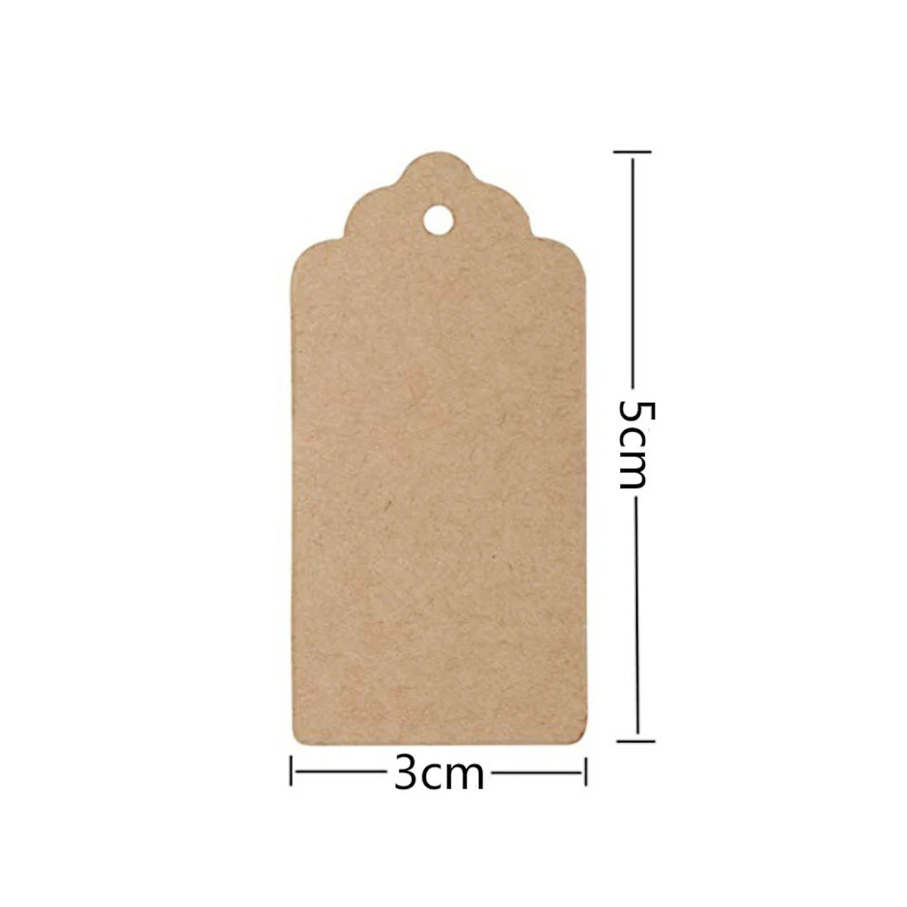 100pcs kraft paper tag brown lace scallop head tag luggage wedding note DIY blank price tag kraft paper gift Christmas tag