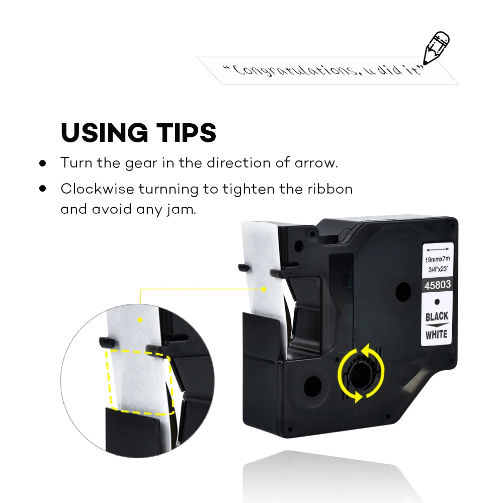 19mm Black On White Compatible Dymo D1 45803 Printer Ribbon Ribbon Tape Label Tape For Dymo Label Manager 160 280 210