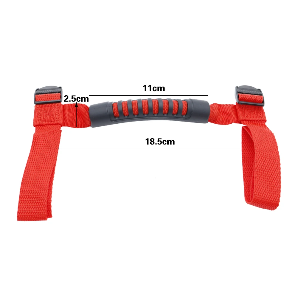 Car Armrest Red/Black Grab Handles Roll Bar Grip Strong Durable For Jeep Wrangler YJ TJ JK JL JKU Sports 1987-2016 Accessories