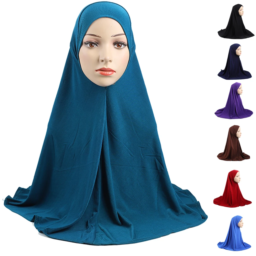 

Muslim Women Hijab One Piece Amira Headscarf Scarf Islamic Hijabs Head Wrap Turban Full Cover Prayer Hat Arab Shawl Niqab Khimar