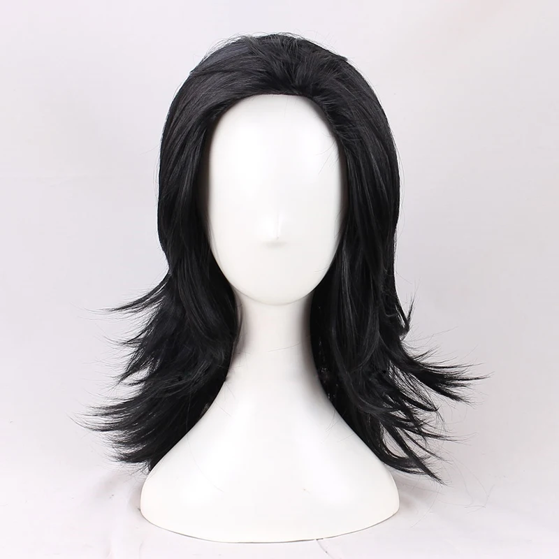 Advengers Loki Cosplay Wig Loki Black Wavy Heat Resistant Synthetic Hair Comic Loptr Role Play Party Wigs + Wig Cap