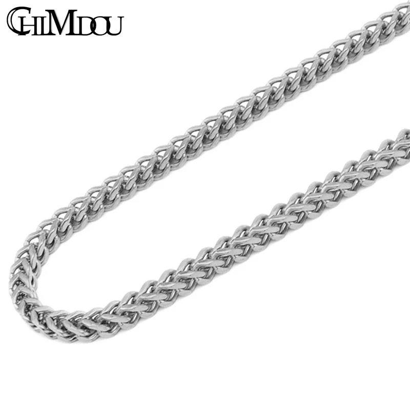 Chain Necklace Punk Men Jewelry Anniversary Accessory Stainless Steel Square Chain Men's Necklaces N294