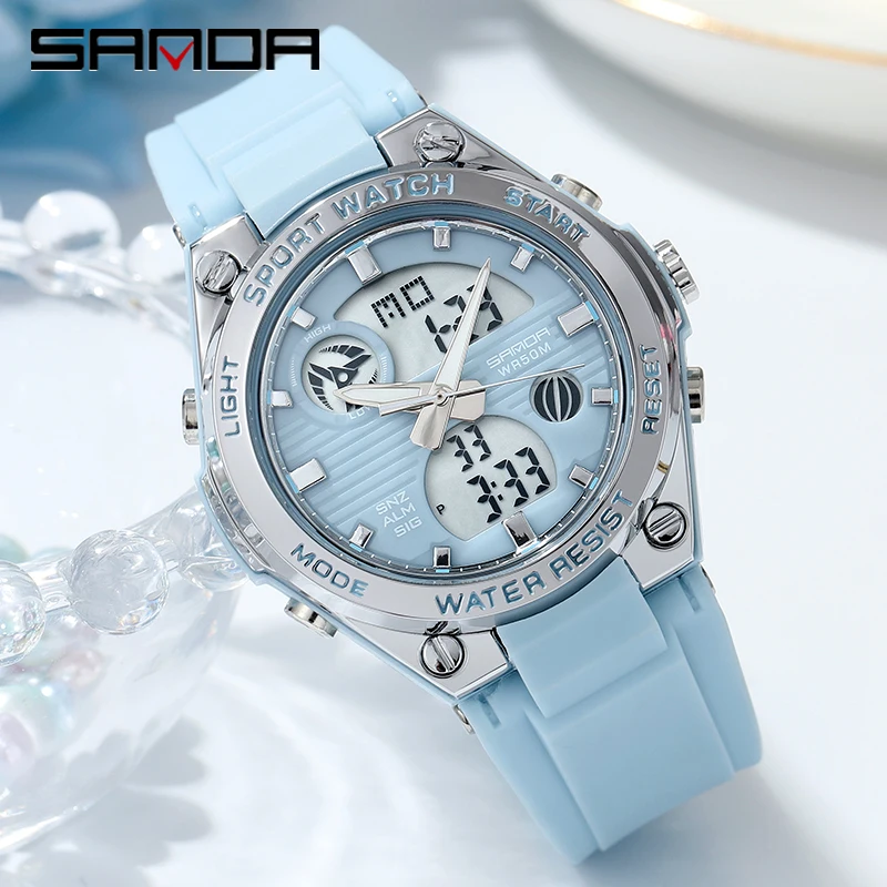 Luxury Women\'s wristwatch Quartz Waterproof Auto Date Watches Ladies Pink LED Digital Chronograph Sports Watch 2023 For Female