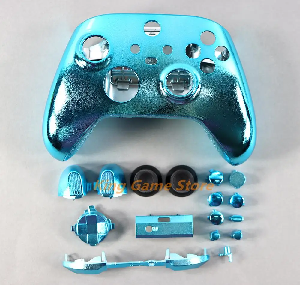 12sets Full Complete Sets Chrome Shell Plating Protection Hard Front Back Case With Buttons for Xbox Series X S Game Controller