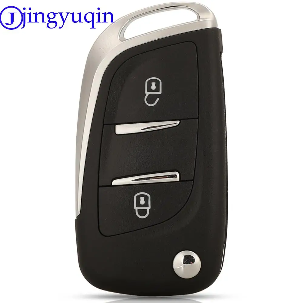 jingyuqin 2 Buttons Remote Car Key Fob Controller For Peugeot 307 For Citroen C3 433MHZ ID46/Pcf7961 Chip