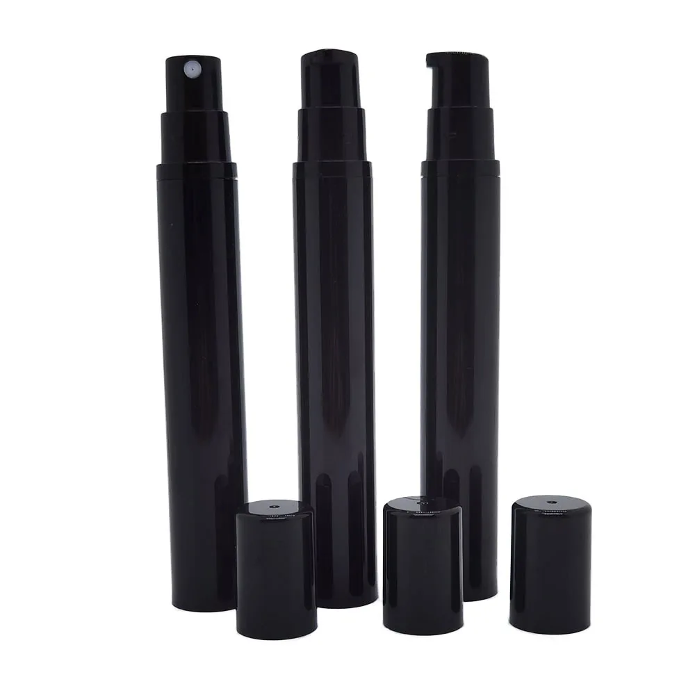 24pcs/lot 15ml Black  Airless Lotion Pump Bottle Portable Vacuum CosmeticTravel Mist Sprayer  Ailrless Container