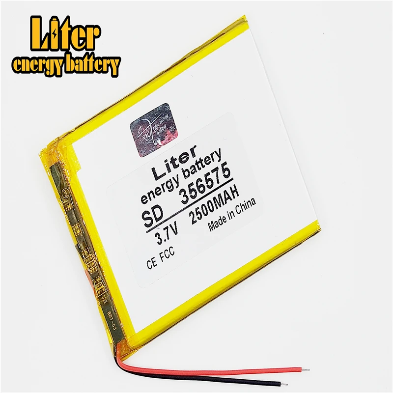 3.7V 2500mAh 356575 แบตเตอรี่ลิเธียมโพลิเมอร์ Li-Po li ion แบตเตอรี่เซลล์สำหรับ Mp3 MP4 MP5 GPS โทรศัพท์มือถือบลูทูธ