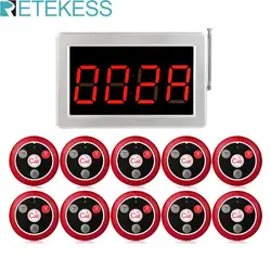 Retekess Wireless Waiter System Restaurant Pager Voice Broadcast Host+10 T117 Call Buttons For Bar Office Cafe Customer Service