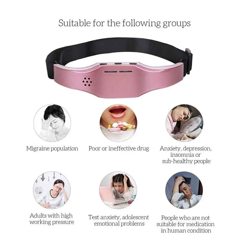 Electric Headache and Migraine Relief Head Massager Migraine Insomnia Release USB Rechargeable Therapy Machine Relax Health Care