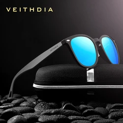 VEITHDIA Sunglasses Unisex Aluminum+TR90 Men's Photochromic Mirror Sun Glasses Eyewear Accessories Fashion For Men Women 6116