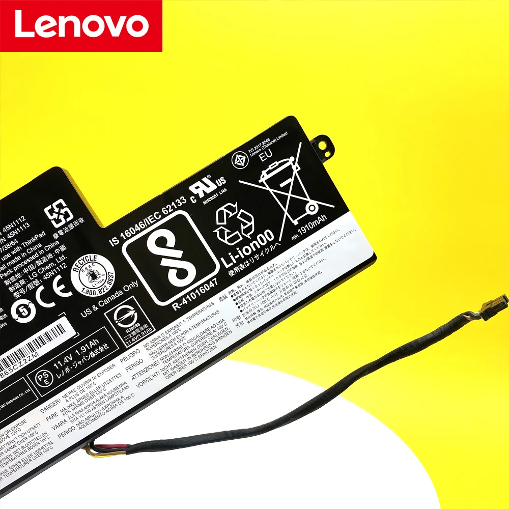 Batterie d'ordinateur portable pour Lenovo, ThinkPad, Tfts, T440S, T450, T450S, X240, X250, X260, X270, 45N1110, 45N1111, 45N1112, 11.1V, 24WH