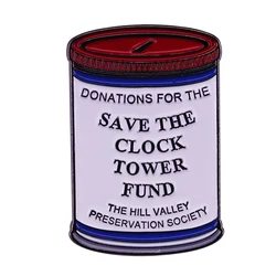 Save The Clock Tower Donation Can Lapel Pin Back To The Future Movie Prop Replica
