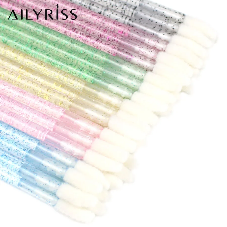 Disposable Lip Brushes 50pcs Eyelash Cleaning Makeup Removing Tools Lipstick Lip Gloss Mascara Wands Set Cosmetic Applicator