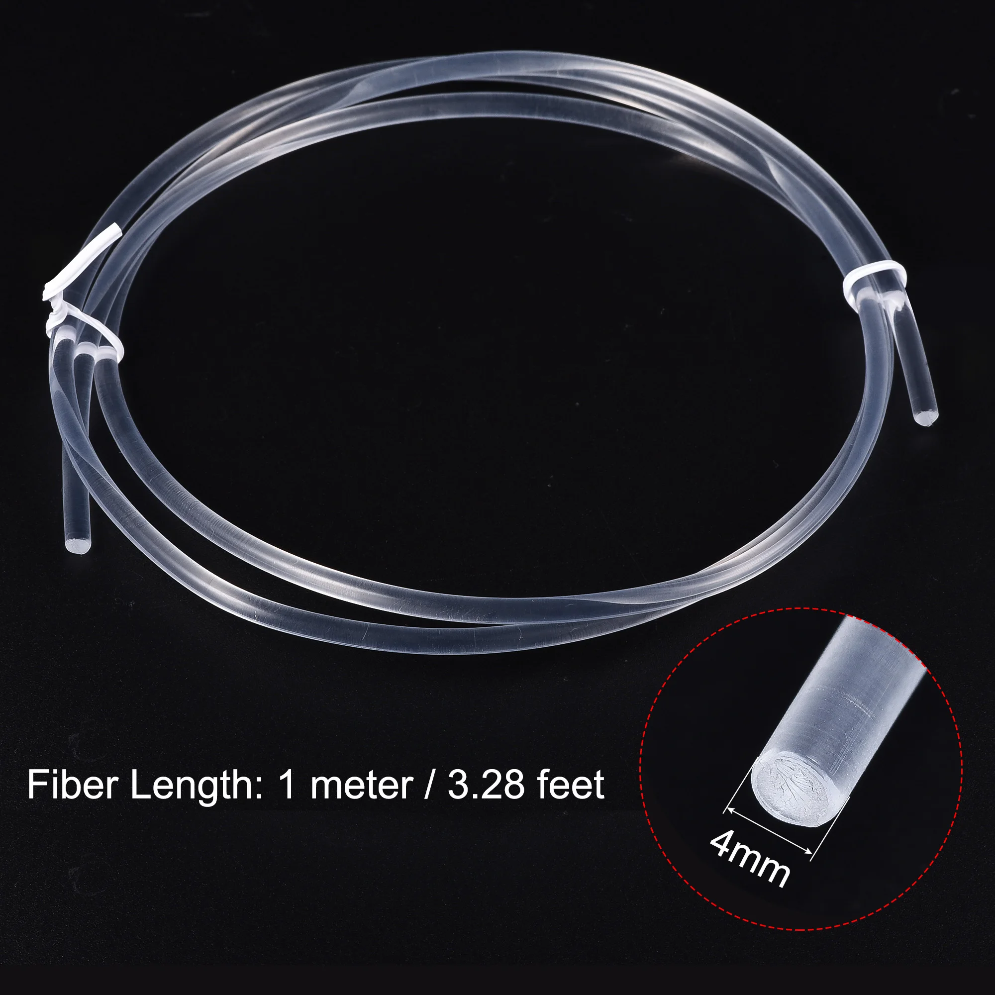 Uxcell PMMA Side Glow Fiber Optic Cable 4mm 1M for LED Light Guide in Home Hotel