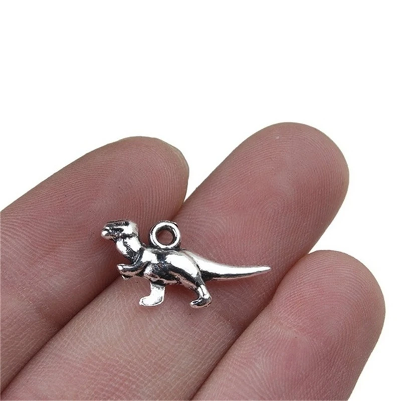 30pcs, Dinosaur Charms, Antique Silver Color Charms, Cartoon Animal Charms, Bulk Charms, 11X20mm