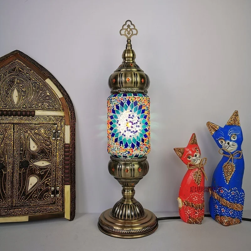 Turkish Mosaic Table Lamp Vintage Art Deco Handcrafted Lamparas De Mesa Glass Bed Light Lamparas Con Mosaicos Night Lights