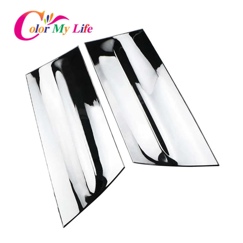 Color My Life 2Pcs/set ABS Chrome Sequins for Ford Ecosport 2013 - 2017 Car Rear Spoiler Wing Side Beveled Window Cover Trim