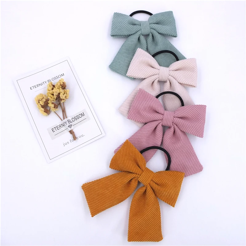 Lazo de pana de sarga para el pelo para niña y mujer, pasadores franceses, bandas para el pelo con lazo elástico, accesorios de Clips de primavera,