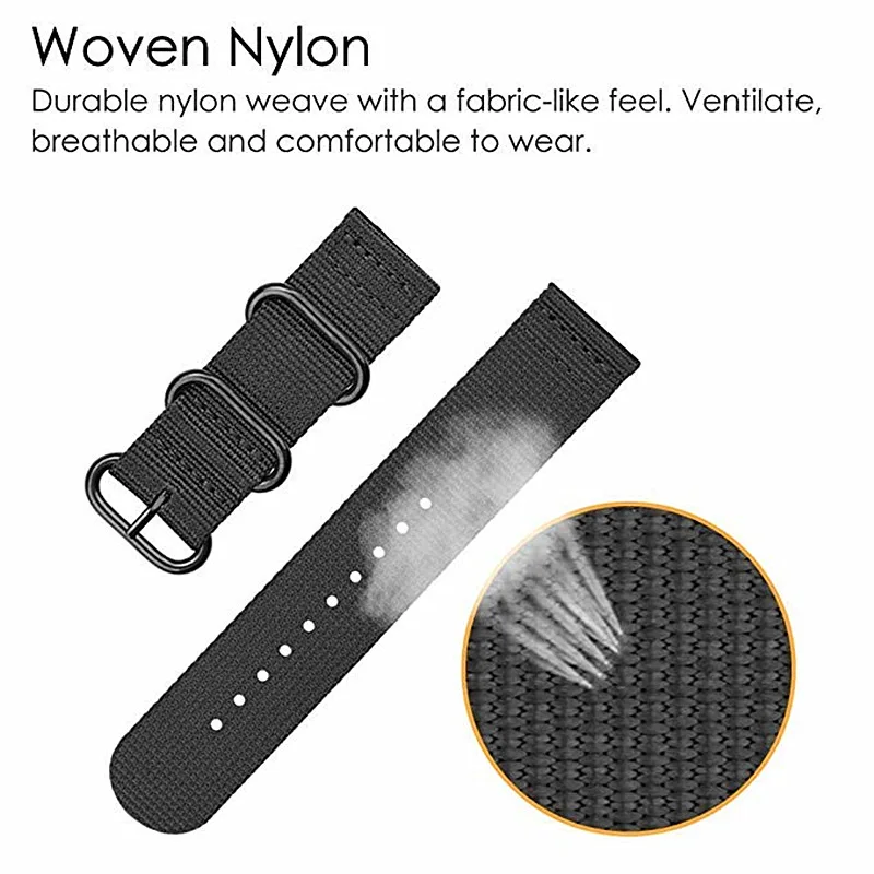 Watch Band para Garmin Vivoactive 3, Vivoactive 4, 4S, Forerunner 645, 245m Nylon Strap, Pulseira Acessórios para Garmin Venu 2 2S