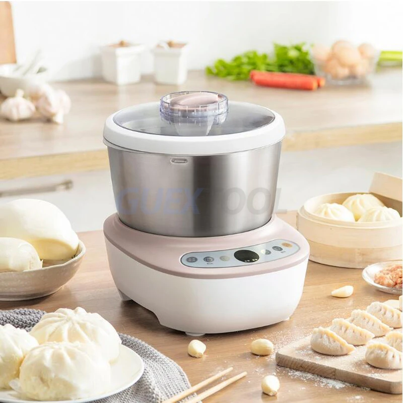 Household Stand Mixer Dough Kneading Machine Dough Mixing Machine Intelligent Timing Stainless Steel Food Mixing Machine