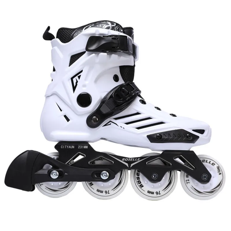 Patines de ruedas para adultos, zapatos de patinaje en línea EU 35 a 46 para mujer y hombre, zapatillas de deporte de 4 ruedas, Patines de Slalom con rueda de PU, 1 par