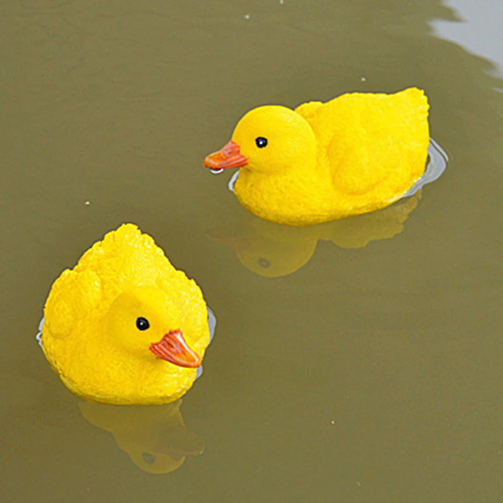 2 Pcs Artificial Floating Resin Yellow Ducks For Pool Lawn Home Garden Decoration Simulated Ornament For Daily Use great