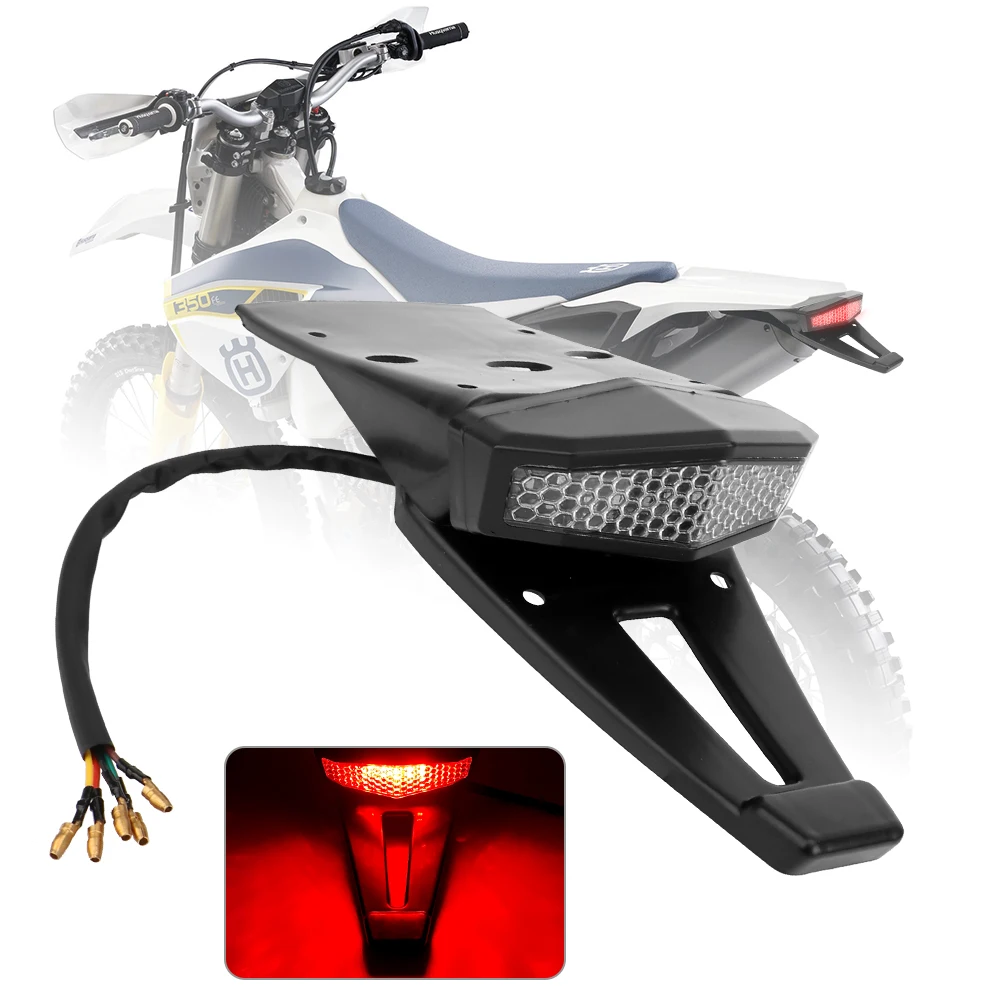 Motorcycle ATV LED Rear Tail Universal Red/Amber Turn Signal Light for Bobber Enduro Dirt Bike Signal Lamp Brake Stop Indicator