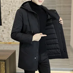 Men Jackets Autumn Winter Men's Trench Coat Men Casual Thicken Warm Hooded Jacket Male Windbreaker Outerwear Parkas Man coat 6XL