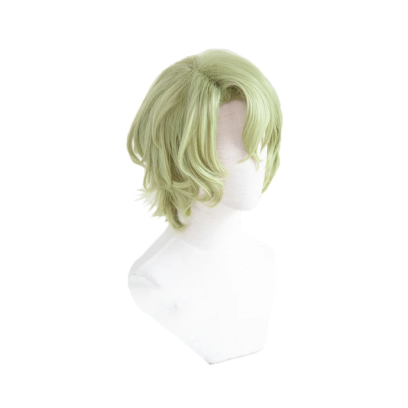 Hiyori Tomoe Cosplay Wig Anime Ensemble Stars Men Short 33cm Light Green Curl Heat Resistant Synthetic Hair Wigs