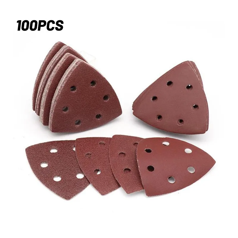 100PCS Triangular Sanding Disc 90mm Delta Sander Hook & Loop Sandpaper Abrasive Tools for Sanding Grit 40-1000