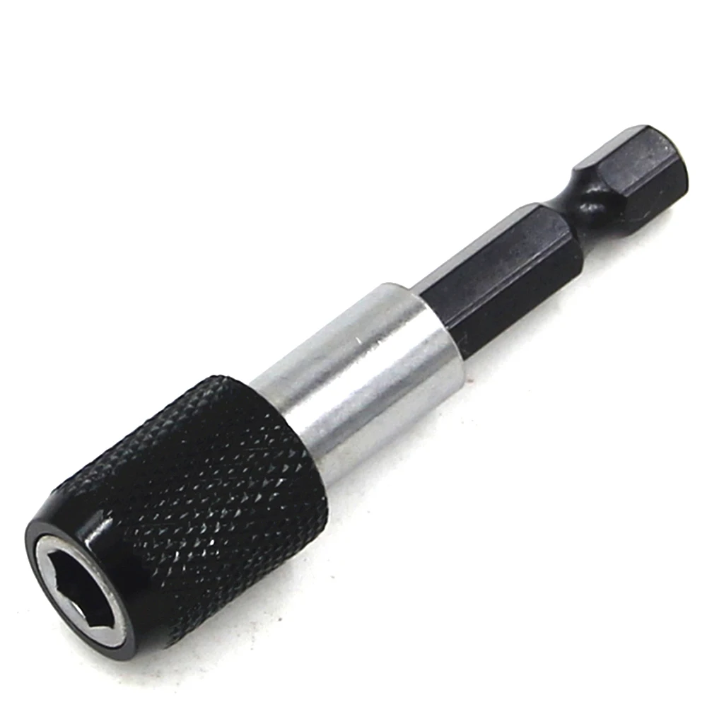 Tige hexagonale noire 1/4 à dégagement rapide, perceuse électrique, tournevis magnétique, porte-embout 60mm, tige à changement rapide de haute qualité