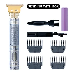 Hairdresser T-shaped Bald Hair Clipper Trimmer Men's Rechargeable Lawn Mower T-shaped Contour Hair Clipper Vintage Hair Clipper