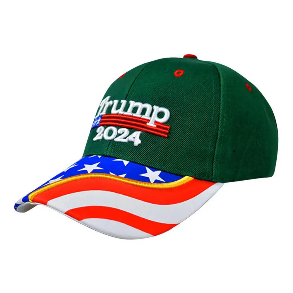 Man\'s Caps Donald Trump 2024 Hat Trump Baseball Cap with Embroidered Flags of America Adjustable Size for Office All Seasons