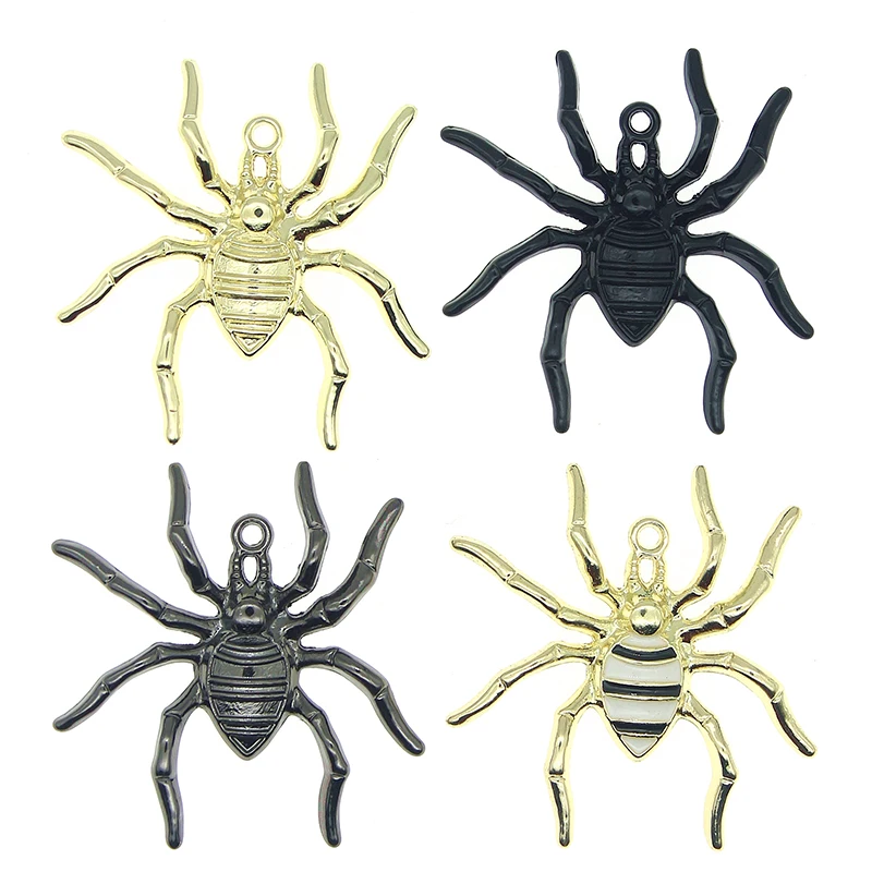 10pcs/lot 35*37mm Spider Metal Earring Charms Pendant for DIY Earrings Bracelet Necklace Keychain Jewelry Making Findings New