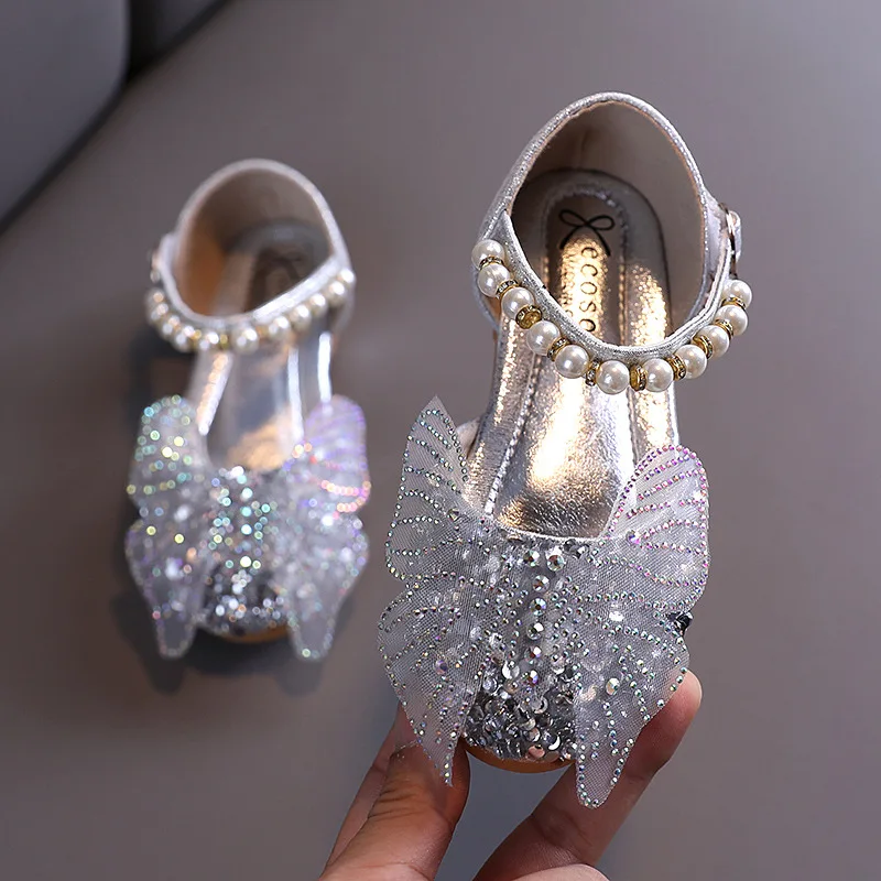 2022 New Spring Bow Little Girls Princess Party Shoes Autumn Toddler Wedding Shoes Baby Kids Shoes B207