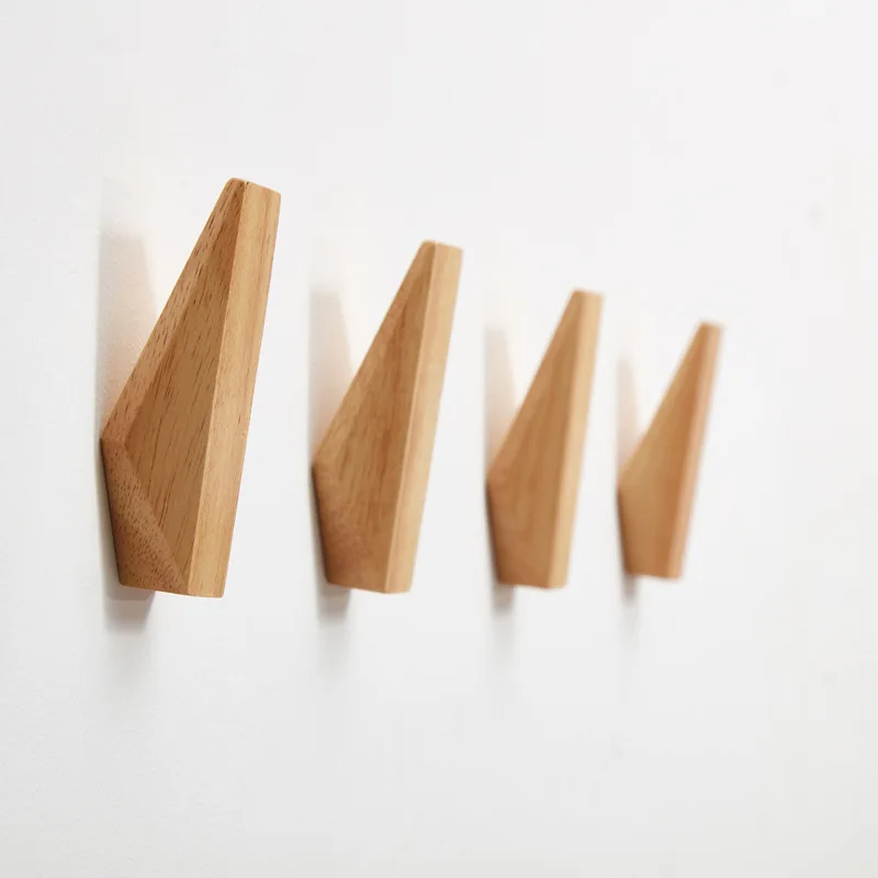 

Japanese Simple Modern Water Chestnut Wood Hook Wall Decoration Coat Fitting Room New 3 Pcs