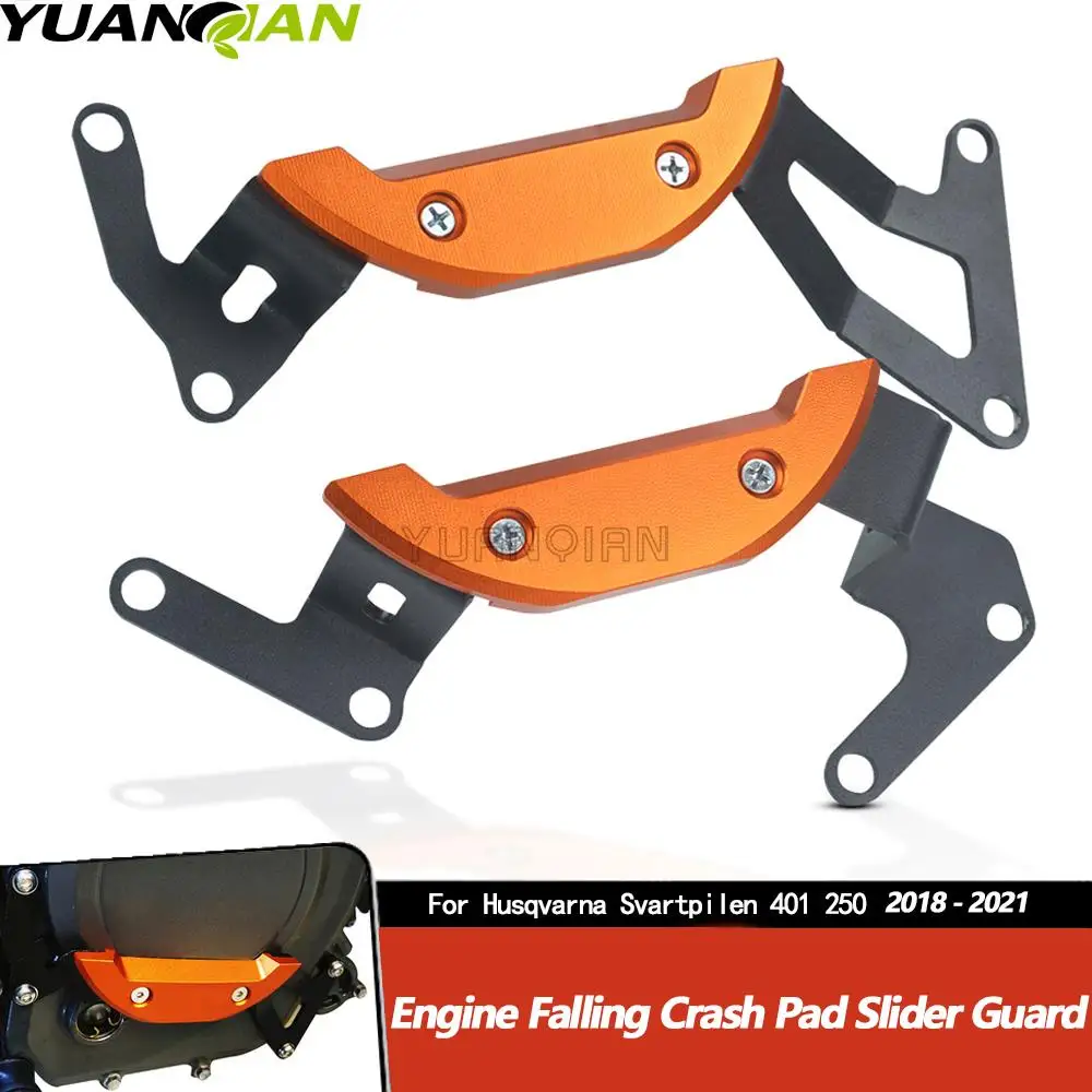 

Motorcycle Engine Cover Falling Crash Guard Slider Protector CNC Aluminum Accessories for Husqvarna Svartpilen 401 250 2018-2021