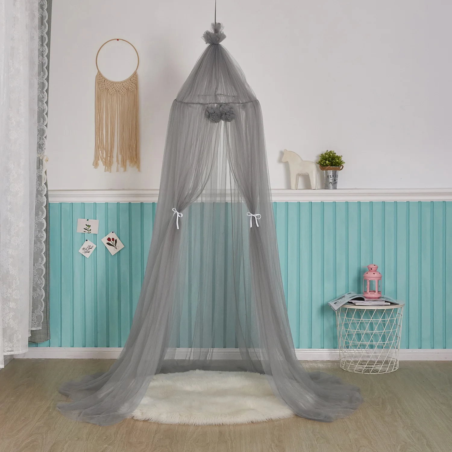 Mosquito Net Canopy Girls Princess Room Decoration Netting Baby Crib Cot Bed Curtains Kids Foldable Indoor Children Play Tents