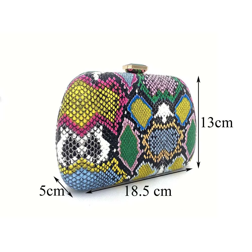 Moda multicolore pitone pelle di serpente donna pochette da sera regalo per la festa della mamma borse Dimond borse a tracolla a catena